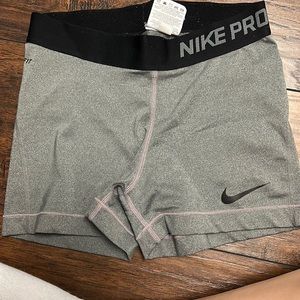 Grey Nike Pro spandex shorts